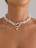 Punk Gothic Five-pointed Love Tassel Leather Cord Clavicle Chain Sweet And Cool Hot Girl Necklace