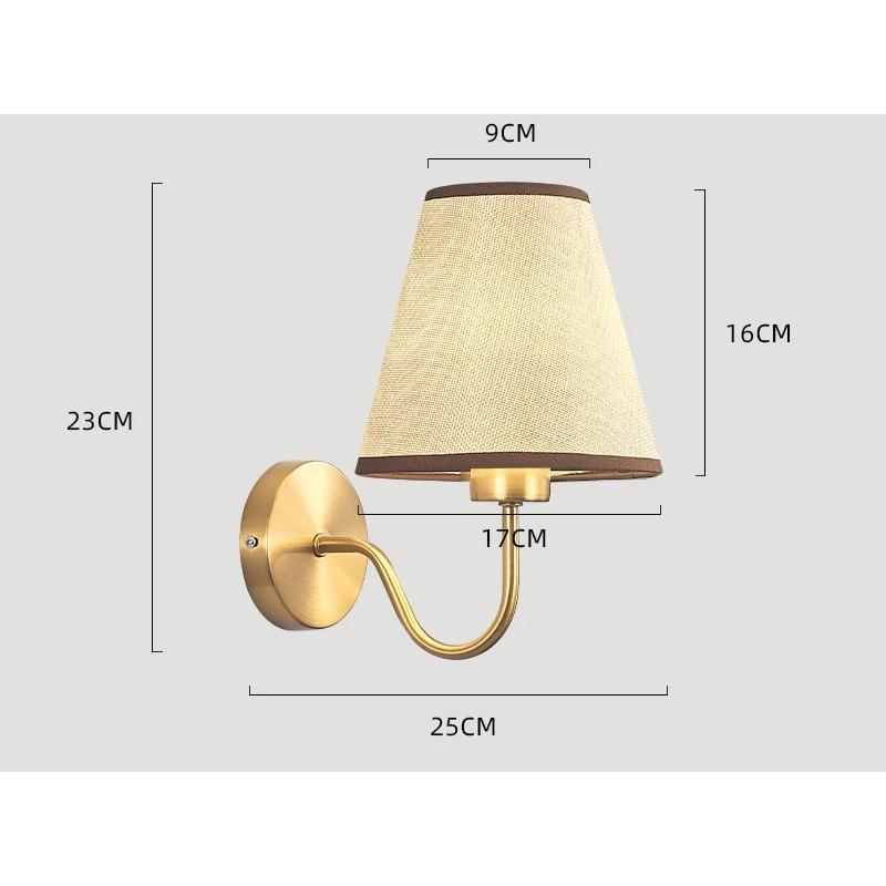 

110 В/220 В настенный светильник со светодиодной лампой E27, тканевый абажур, настенные бра для гостиничной спальни, прикроватной тумбочки, гостиной, лестницы, украшения дома 0-5W&3 Color Dimming&M