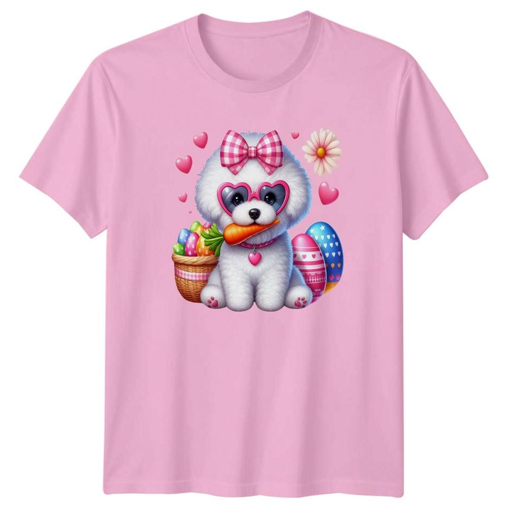 Cute Fluffy Dog Easter Bunny Unisexs TShirt Puppy Easter Easter Gift For Her