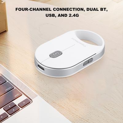 Portable Silent Mouse 3 Mode BT 5.2/2.4G/USB Mini Capacitive Mouse Cordless Mice 4 Adjustable DPI for PC Laptop Notebook Desktop