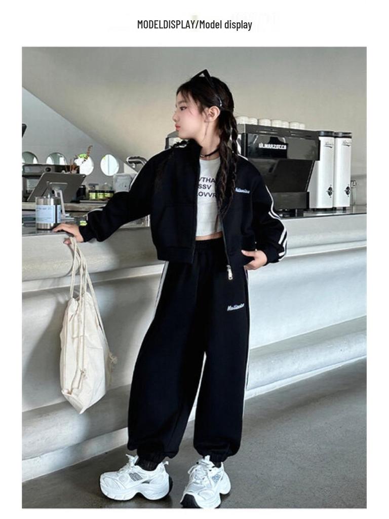 Autumn 2025 Stylish Korean Sporty Two-Piece Set for Teen Girls