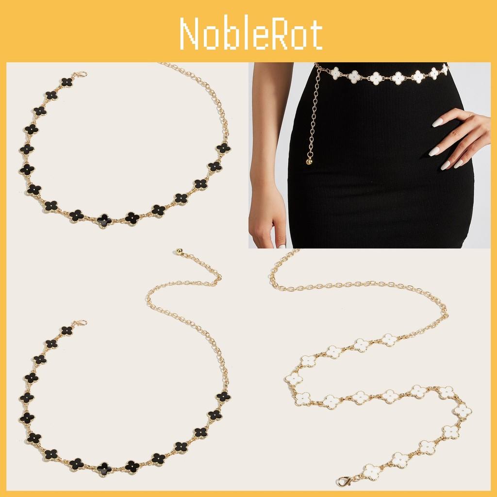 Metal Fashion Waist Chain With Four Leaf Clover Shape And Detailing For Daily