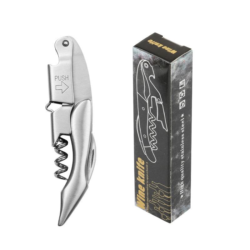 Stainless Steel Corkscrew Wine Key Beer Bottle Opener Foil Cutter Wood Handle Openers Waiters Wine Knife Corkscrews Sommelier