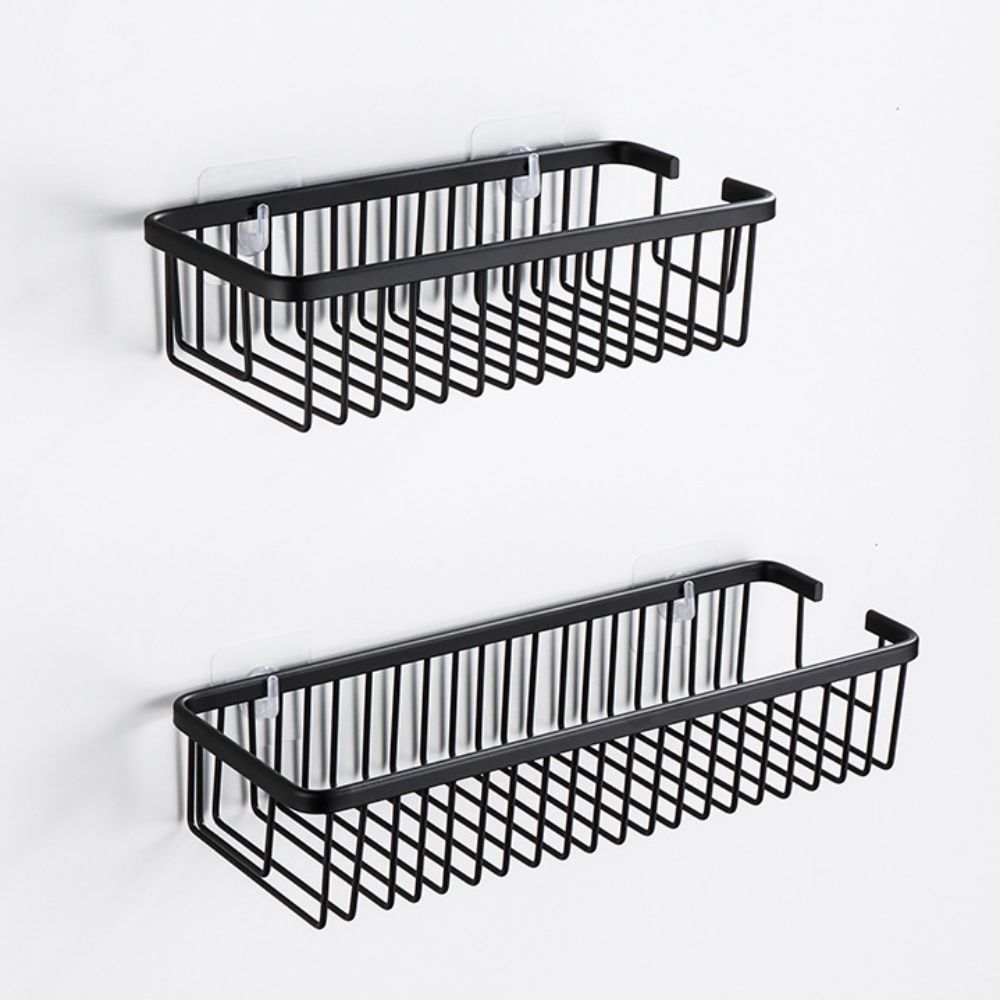 Wall Mounted Bathroom Storage Rack Black/White Kitchen Sponge Holder Cosmetics Storage Rack  Sink