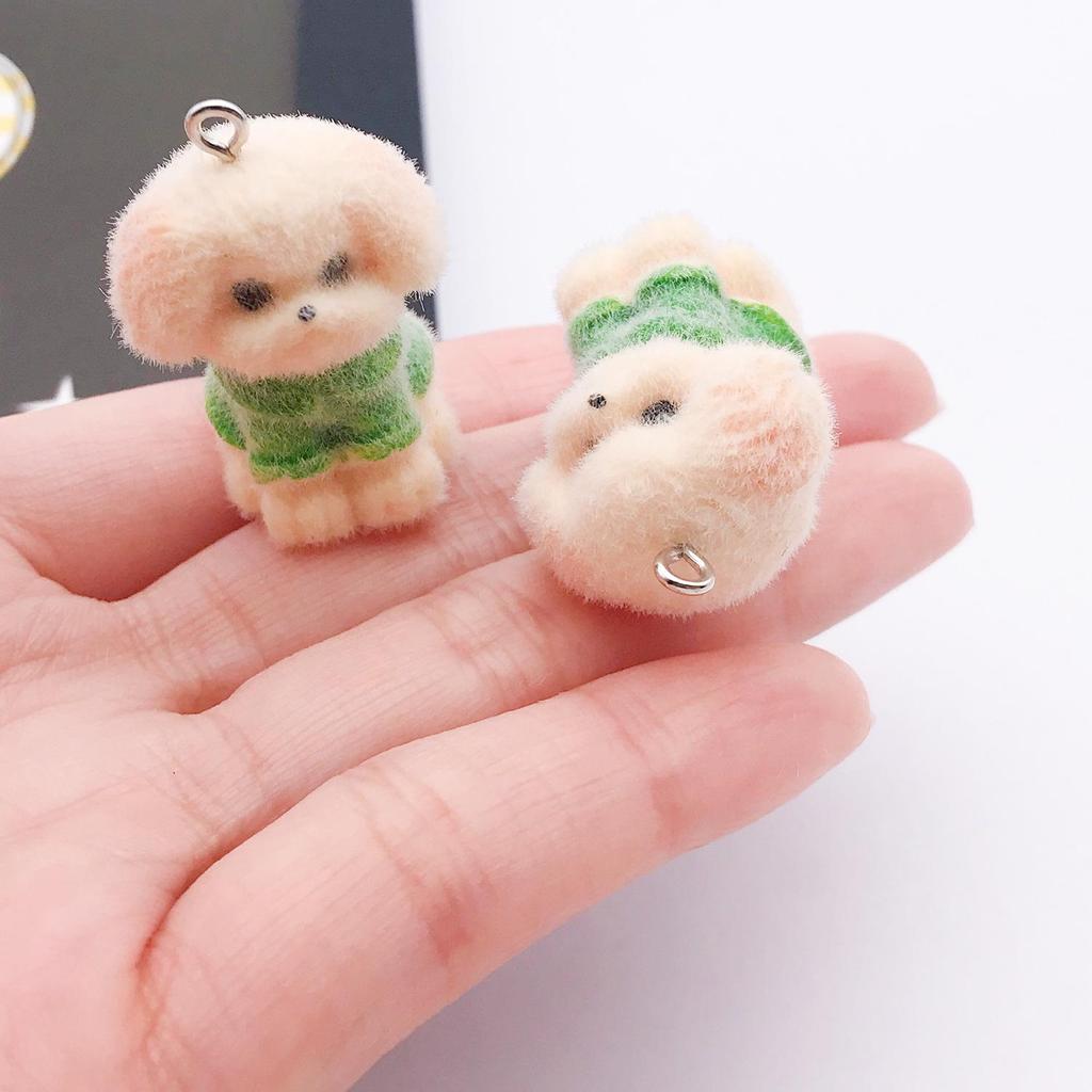 3D Resin Animal Flocked Figurine Ornaments: DIY Keychains, Bag Charms & Phone Lanyards