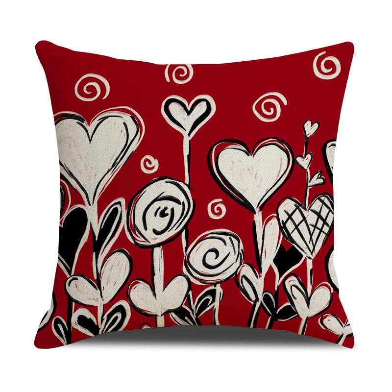 Cartoon Heart Series Patterns Throw Pillow Cover With Short Plush Print Living Room Sofa Decoration Cushion Cover Pillow Covers