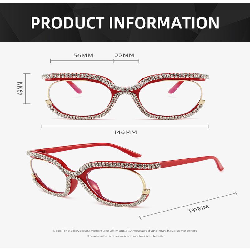 Large Frame With Diamond Frames Fashion Owl Rainbow Flat Mirror der Spice Girl New Anti-blue Womean Glasses