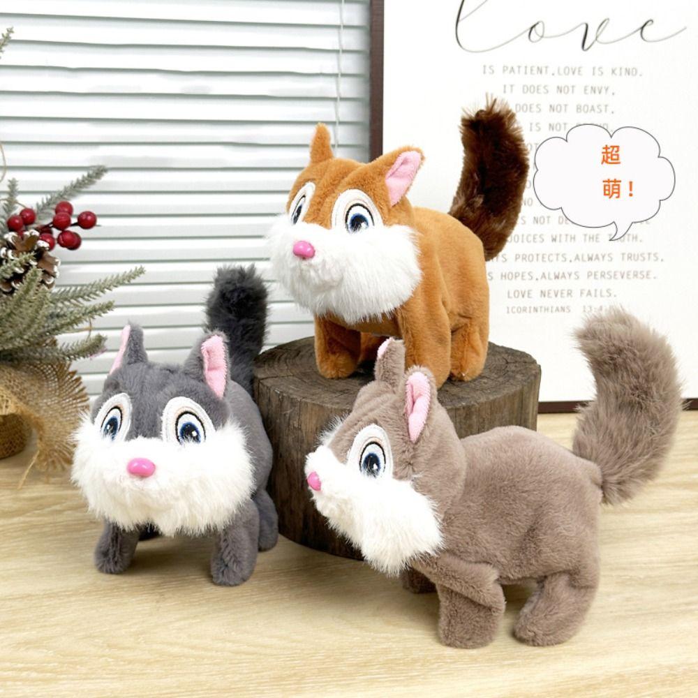 With Sounds Plush Electric Music Toy Electronic Animated Squirrel Walking Toy  Kids Baby