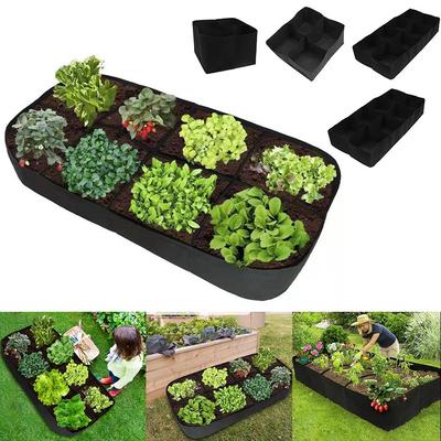 Felt Garden Planting Bag Multi-gird Rectangle Planting Nursery Pot Garden Tools Planting Container