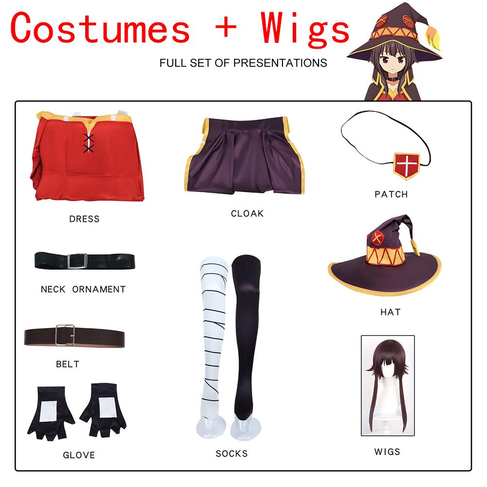 KonoSuba Binecuvântarea lui Dumnezeu pe această lume minunată Konosuba Megumin rochie mantie uniformă ținută perucă Halloween anime costume cosplay
