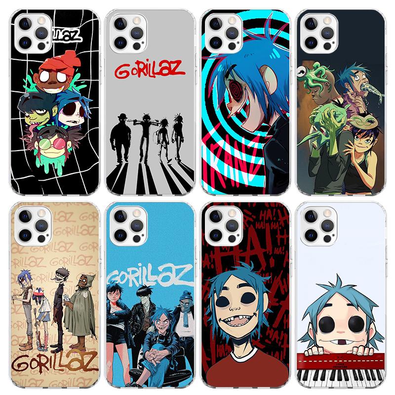 Gorillaz Anime Phone Case for Apple iPhone 17 Air 16 16E 15 14 Plus 13 Mini 12 11 Pro Max 7 8 + SE 2020 Soft Cover Fundas 16 15