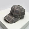 Autumn and Winter Men Women New Versatile Stripe British Baseball Caps Check Fashion Cotton Warm Soft Houndstooth Retro