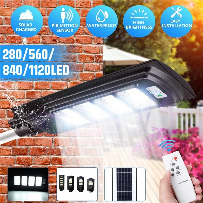 3000W 1120LED Solar Street Wall Light Garden Lamp PIR Motion Sensor w/ Remote 3000W 1120LED Solar Street Wall Light Garden Lamp PIR Motion Sensor w/ Remote