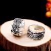 12mm Width Real S925 Silver Lucky Dragon Double Layer Rotatable Closed Dragon Ring For Man Woman Fiine Jewelry Gift