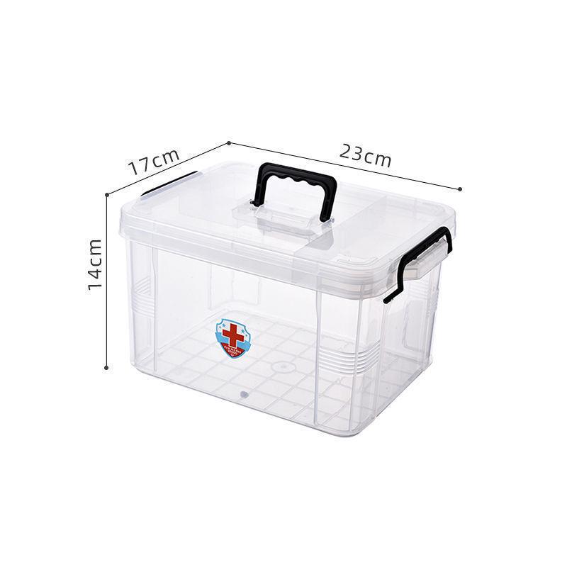 Large Multi-Layer Transparent Family Medicine Box and First Aid Kit