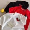 Boys Short Sleeve T Shirt with Cute Spur Embroidery Soft Cotton Casual Top for Toddlers