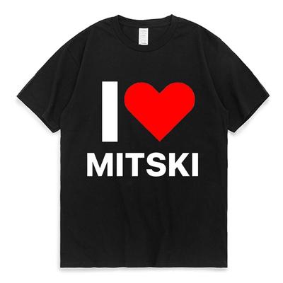 Lustiges I Love Mitski Grafik-T-Shirt, Unisex, 100 % Baumwolle, kurzärmelige T-Shirts, Sommer-Harajuku-T-Shirt, Unisex-Kleidung, T-Shirts