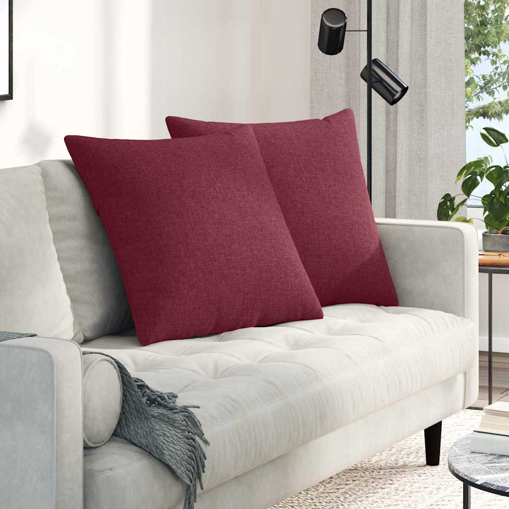 Sofa Cushions 2 Pcs Burgundy 60 X 60 Cm Fabric