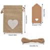 Pack of 51 Love Heart Burlap Bags Stylish Gift Packaging Bag Fashionable Storage Bag for Jewelry and Small Treasures