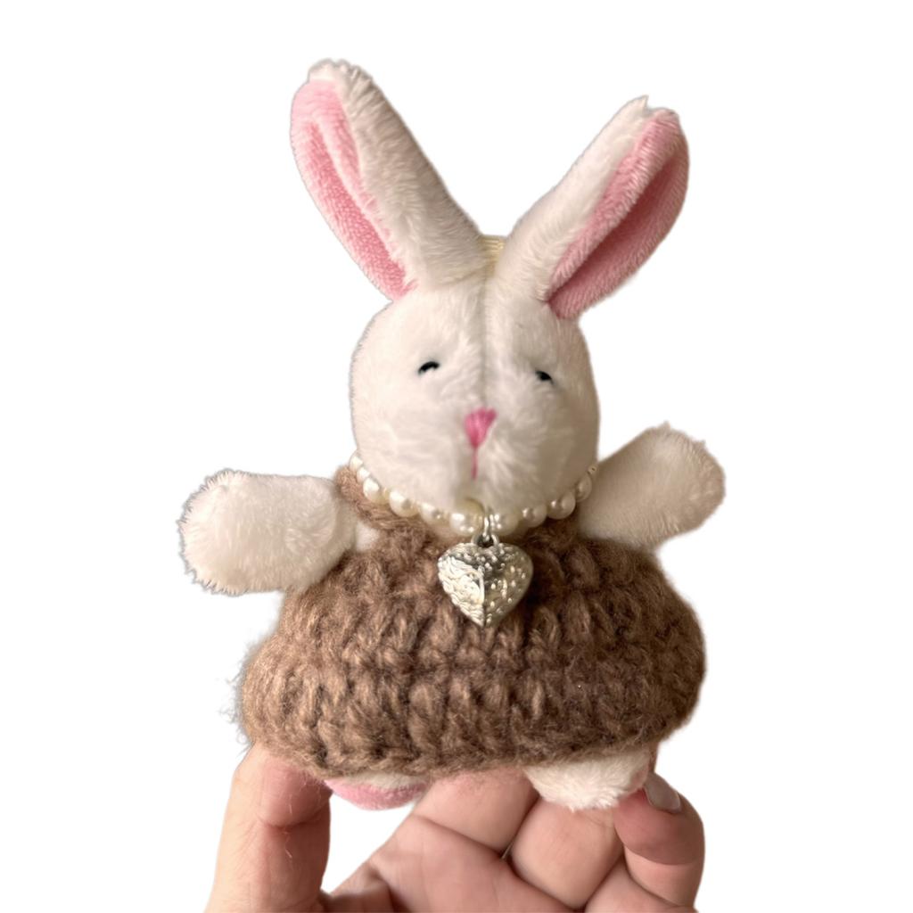 Fashion Cute Plush Rabbit Charm Keychains Pendant Hanging Ornament Keyring Backpack Decoration Jewelry for Women Girls