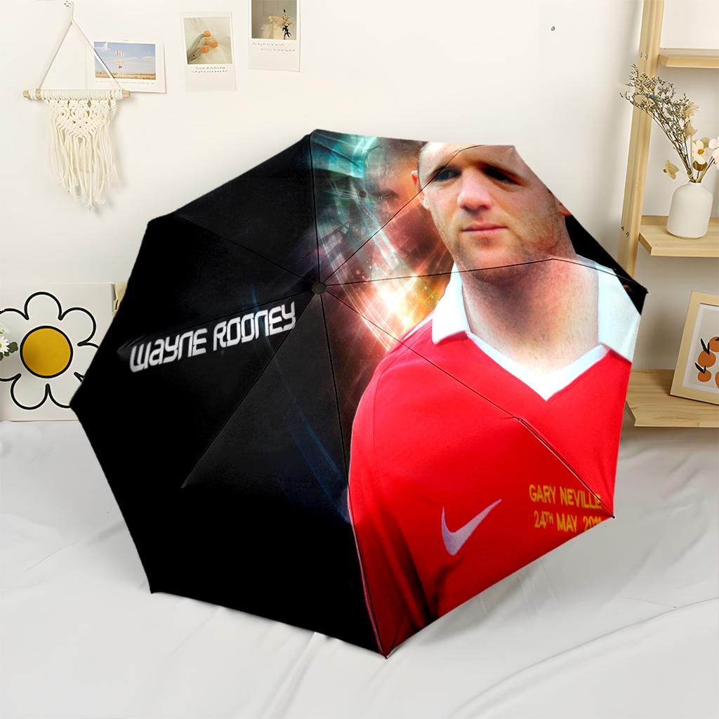Dynamic Soccer Action Compact Travel Automatic Umbrella with 8-Rib Lightweight for Outdoor Daily Use Outdoor Accessory Gift for Festivals