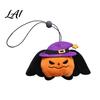Durable Pet Play Toy Halloween Collar Charm Plush Ghost Pumpkin Pendant Soft Stuffed Small Costume Hanging Ornament for Cats Dogs Holiday