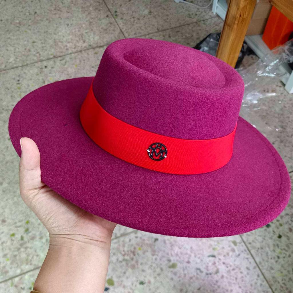 Fedora Autumn And Winter Hat Letter Accessories French Retro Punk Men And Women Wide Brim Hat Gorras Hats For Man