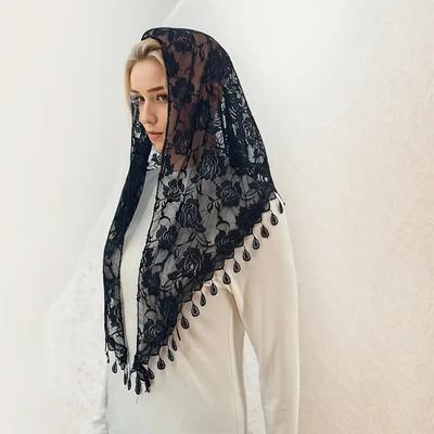 Lace Triangle Headscarf Scarf Hollow Silk Scarf Triangle Scarf Female