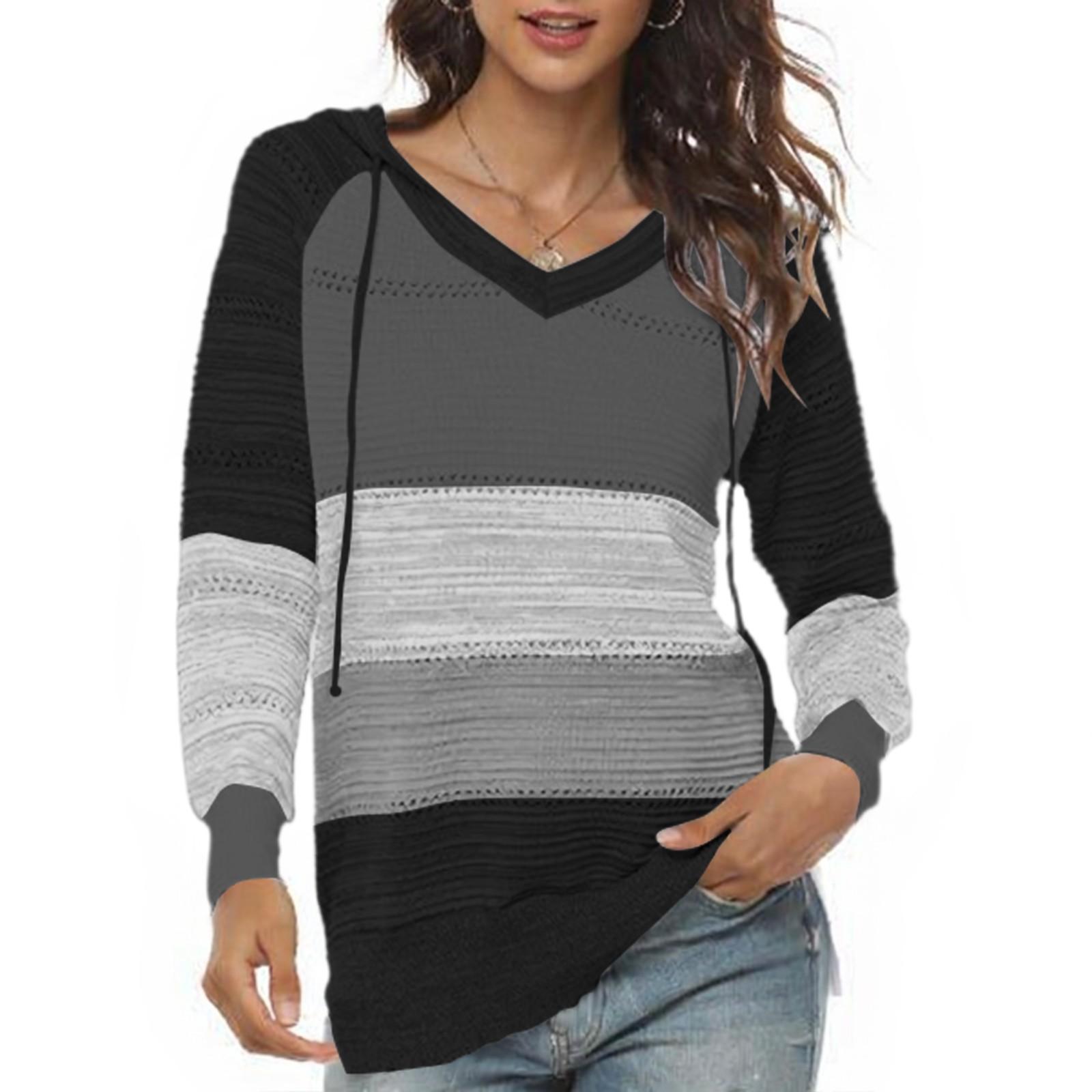 

Женский вязаный пуловер с V-образным вырезом на молнии и длинными рукавами L чёрный