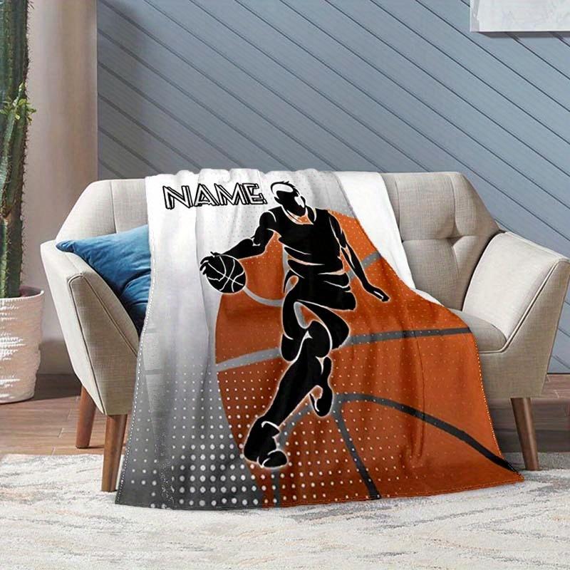 Boys Basketball Customize Your Name Blanket Warm Comfortable And Soft Blankets Are Suitable For Home Chairs Office Sofas Sofas Office Camping And