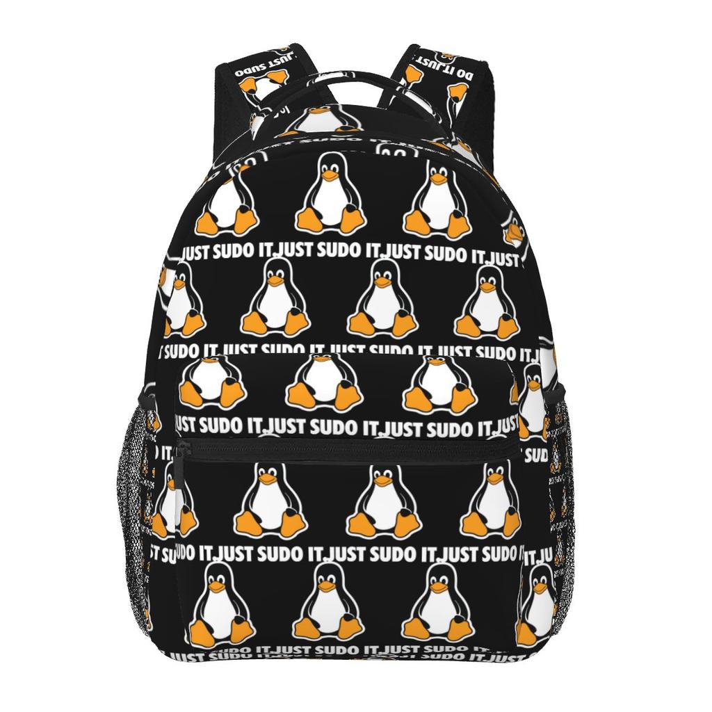 For A Free System And The Users Linux Tux Penguin Student Backpack School Bag Daypack for Boys Girls Bookbag Shoulder Bags