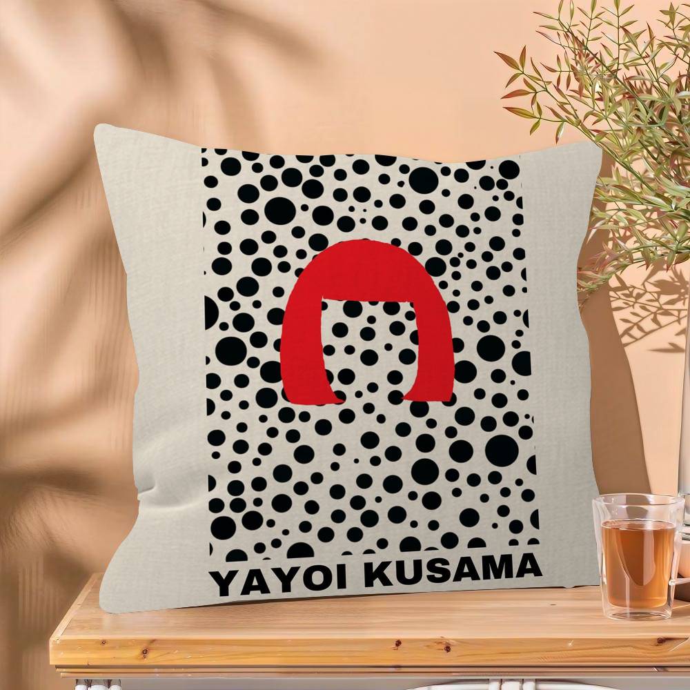 Yayoi Kusama Japanese Abstract Cushion Cover Pillowcase Upholstery Sofa Throw Pillow Home Decor Pillowcas