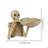 Skeleton Tray Aged Finish Structural Storage Bone Colored Cranium Catchall for Entryway,
