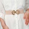 Curea elastică lată pentru femei, talie vintage elastică, cu cataramă retro aurie pentru rochii
