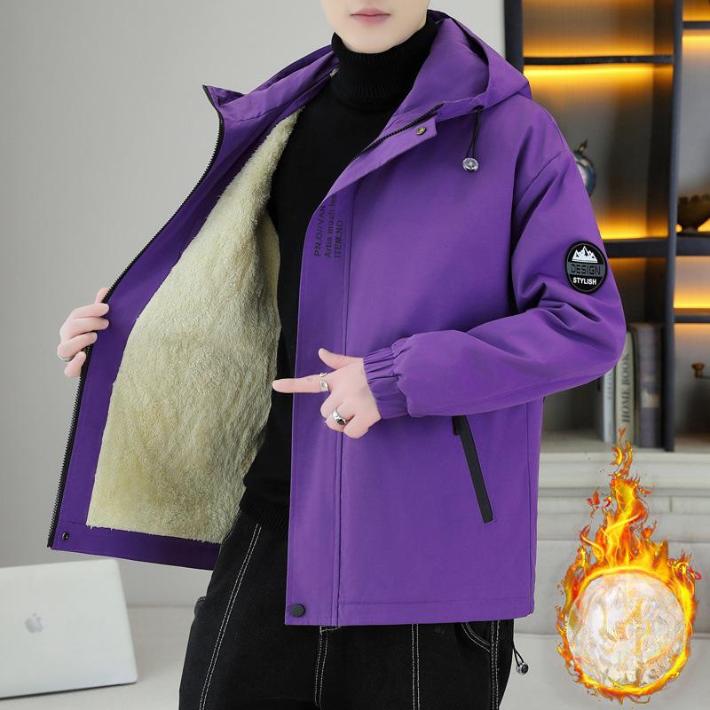 Nowa aksamitna i pogrubiona męska kurtka sportowa outdoorowa jesienno-zimowa wiatroodporna, wodoodporna i oddychająca