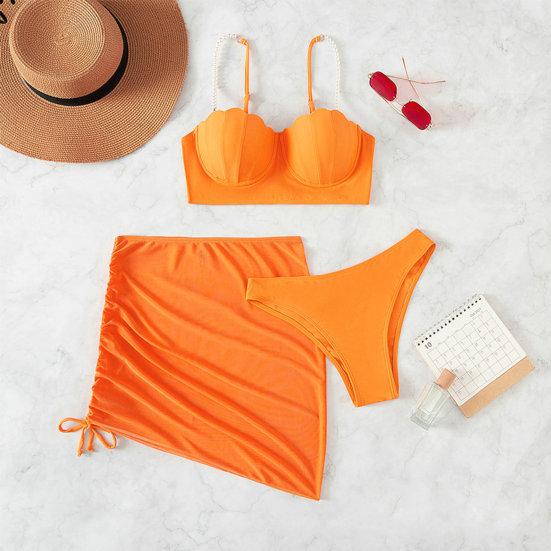Chic Bathing Suit Underwire Comfy Gathering Summer Woemn Beach Wear