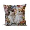 18In Vintage Cat Decorative Throw Pillow Covers Imitation Embroidered Farmhouse Decor Pillow Cases For Sofa Couch Cushion Covers