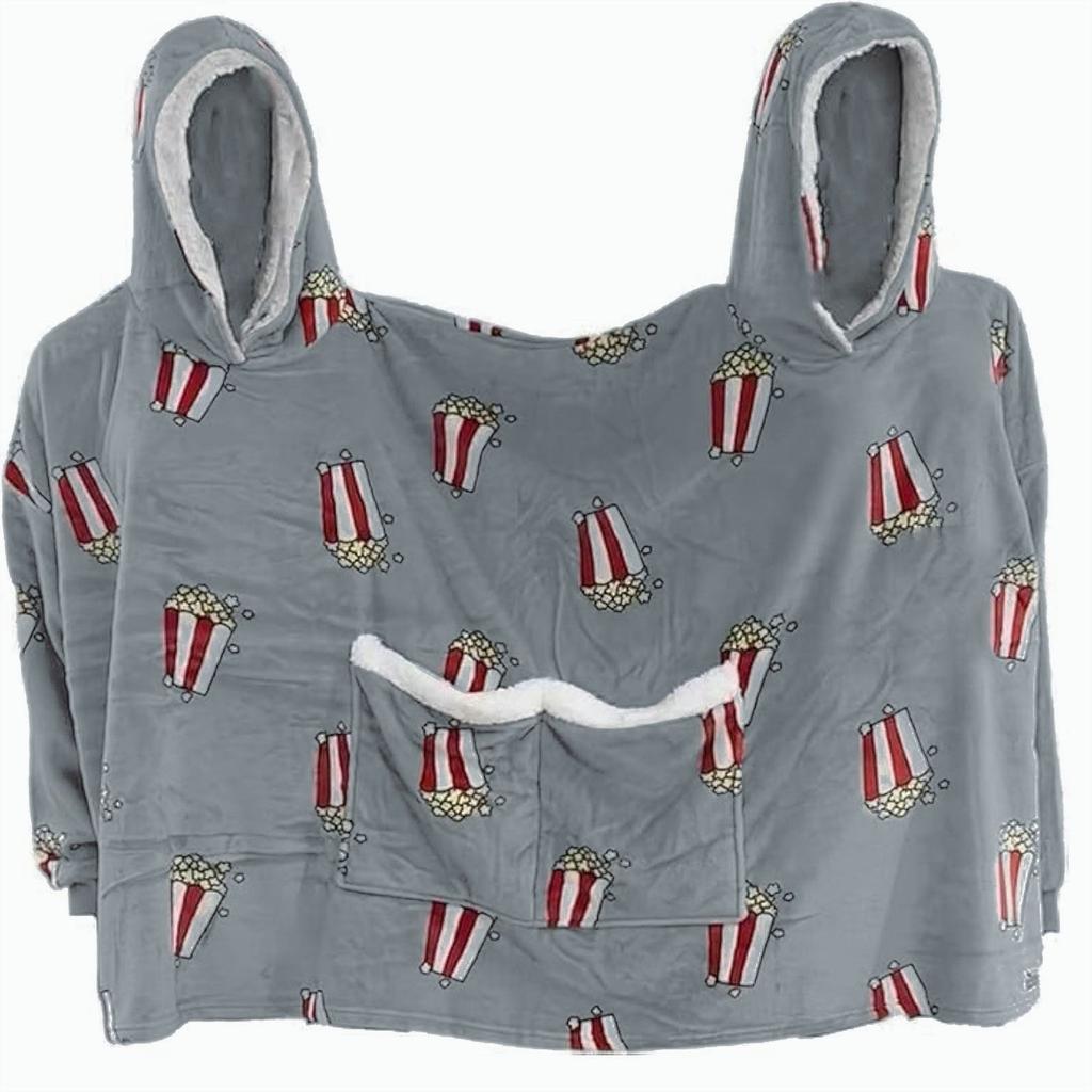 Paar Kleid Frühling Quirky Popcorn Paar Doppel Einteiliges Pullover Pyjamas Einteiliges Kapuzenpullover Freundinnen