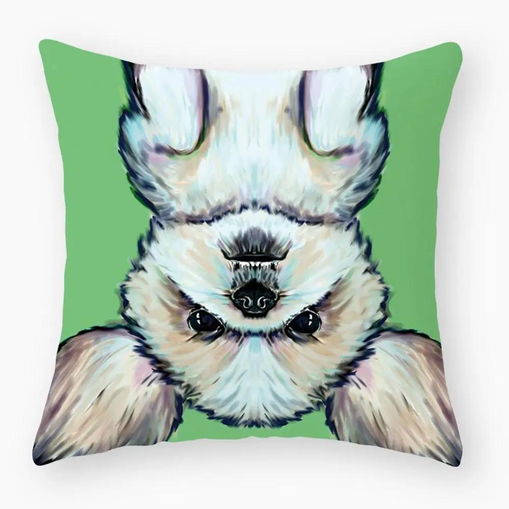 Sofa Pillowcase Bedroom Decoration Cushion Cover Cute Dog Yorkie Pug Pillow Car