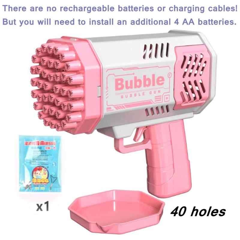 

Bubble Gun Bazooka 40/69 Holes Rocket Bubble Maker Blowers With Vivid Light For Young Boys Girls Outdoor Summer Party Wedding Present