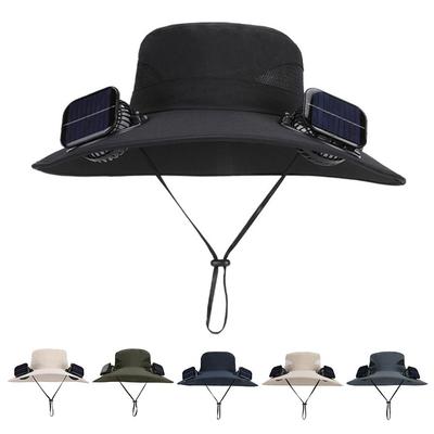 Solar Charging Fisherman Hat Anti UV Sun Visor Cap Outdoor Fishing Hat  for Men