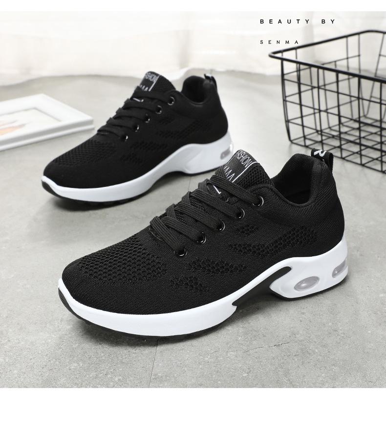 2025 Women's Korean Fashion Trend Sneakers: Soft Sole, Breathable Running Shoes with Air Cushion.