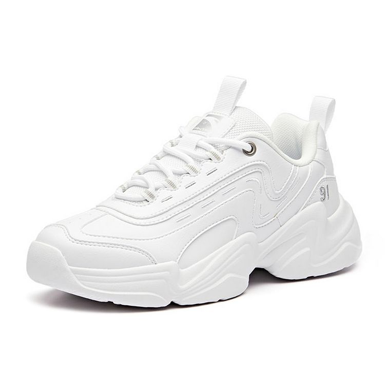 Anta Lifestyle Series Non-Slip Wear-Resistant Low-Top Dad Shoes Women sneaker Silver White 92938862-3