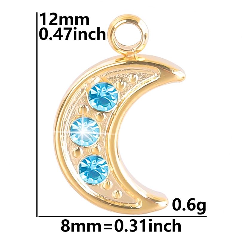 Vintage Metal Filigree Moon Pendants For Jewelry Making Supplies Connectors Accessories Stainless Steel Charm Bulk Luna Material