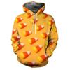 Rainbow Candy Bean Motif Fleece Hoodie, Thick Warm Pullover for Men, Autumn Winter Cute Dessert Art Sweatshirt for Weekend Hangout Trips