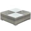 6-piece Garden Set with Cushion, Woven Resin - Grey - 69.5 X 69.5 X 52.5 Cm