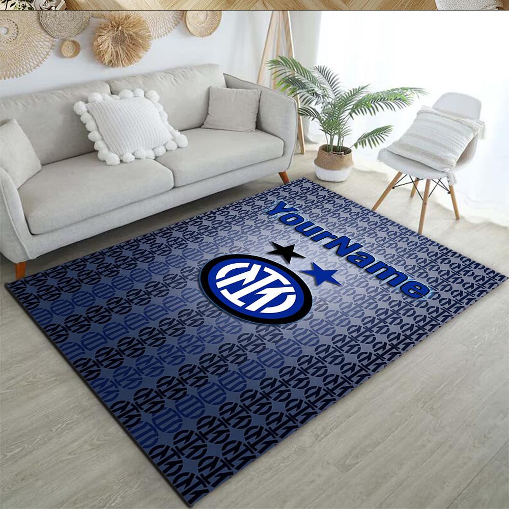 Inter Milan Customized Name Floor Rug Office Rug Perfect for Outdoor Foyer Game Room Living Rooms Antislip Carpet Decorate Offices