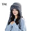 Thermal Wool Blend Hats Women Trapper Hat, Knitted Hat with Ear Flaps, Fuzzy Travel Essential Headgear Trim, Warm Winter Knit for Cold Weather Hiking