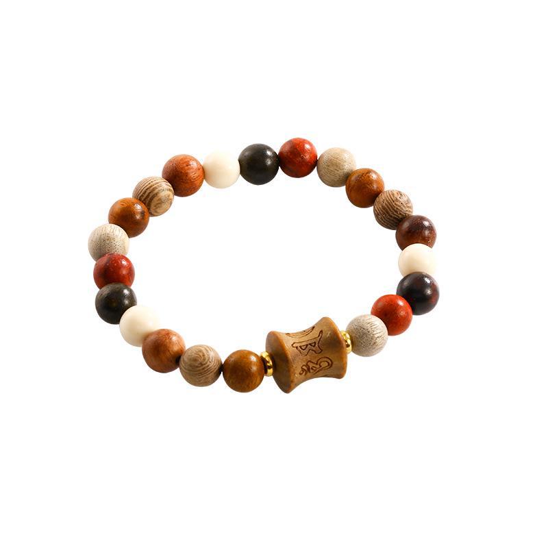 Sandalwood Multi-Bead Ethnic Zen Bracelet for Women In New Chinese Style