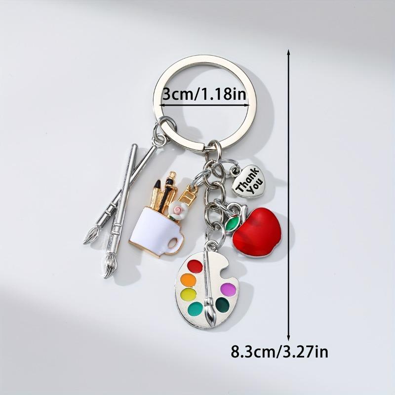 Creative DIY Palette & Paintbrush Keychain - Student Back-to-School Gift Pendant